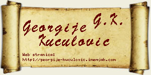 Georgije Kuculović vizit kartica